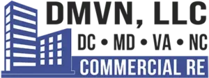 DMVN LLC Logo in gray and blue.